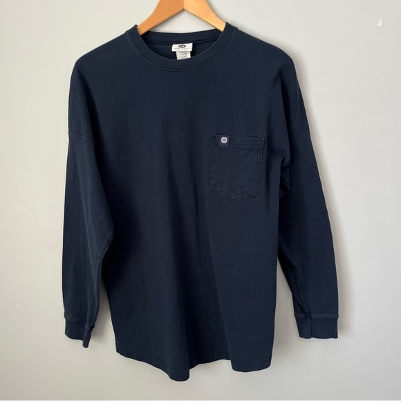 Simply Southern Collection Sail Away Navy Blue Oversized Long Sleeve Shirt Sz S - Picture 2 of 14